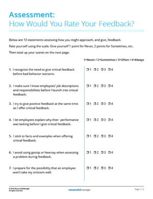 Assessment: How Would You Rate Your Feedback?