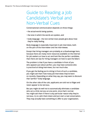 Guide to Job Candiate's Verbal and Non-Verbal Cues